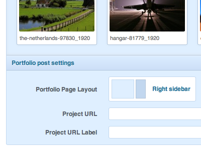 Portfolio Post Settings blue clean css3 form gallery input wordpress