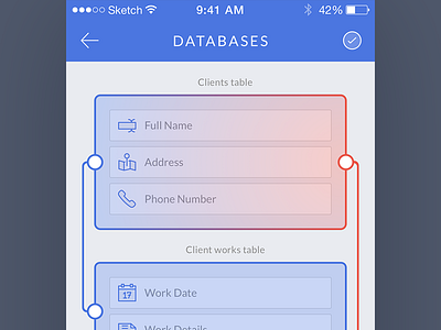 Creating database relationships app attach blue clean connect gradient icons ios streamline