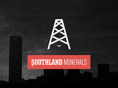 Southland Minerals branding derrick design font logo oil oklahoma united
