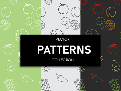 Patterns vector collection line branding food graphic design icons logo