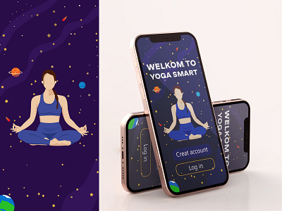 Illustration for a yoga mobile app branding design graphic design illus illustration logo mobile app ui vector