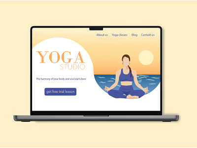 Illustration for a yoga center landing page animation branding estetics graphic design icons landing page logo mobile app ui vector