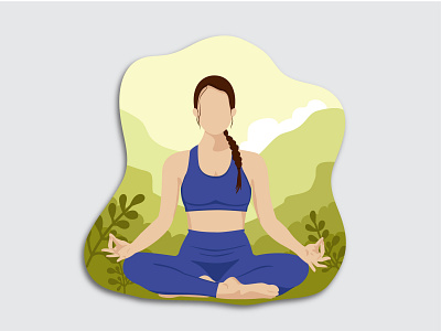 Illustration for a yoga center branding design graphic design illustration logo mobile app poster vector