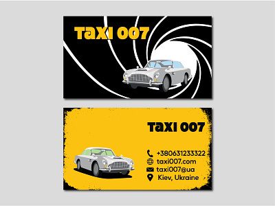 Business card taxi retro 007 branding business card design graphic design illustration logo