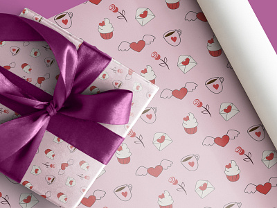 Pattern for wrapping paper for Valentine's Day