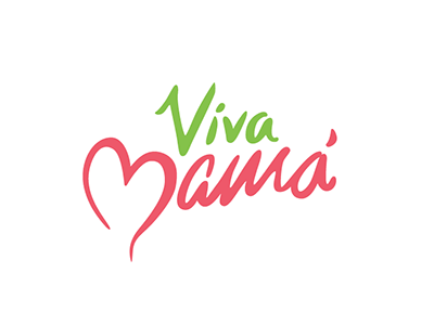 Viva Mama green hand lettering logo mark pink women