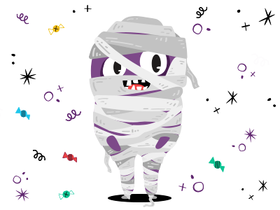 Mummy flat art halloween monster mummy