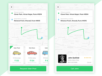 Taxi App cars design illustration map profile taxi ui