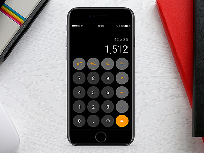 iOS Calculator Redesign black calculate calculator clean color iphone minimal mockup research user yellow