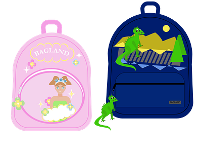 🌸Artistic illustration for children's backpacks🦖 2dartist design gamedesign illustration ui vector