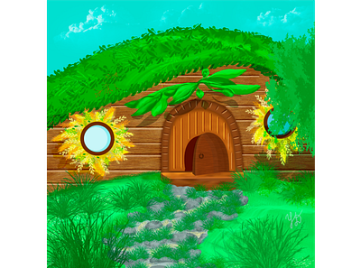 ⭐Casual art - hobbit house⭐ 2dartist design graphic design illustration ui