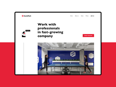 SocialTech. AIDA Case Study black branding clean complex corporate design homepage illustration interface landing logo minimal product design red typography ui ux white