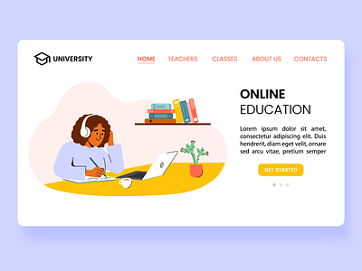Landing page for online education