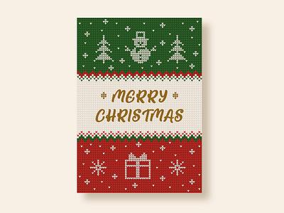 Christmas card in knitted style adobe adobe illustrator branding card christmas christmas card design designer graphic design greeting holiday illustration knitted knitting logo new year style sweat ui vector