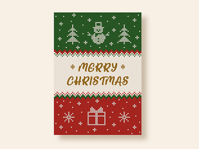 Christmas card in knitted style