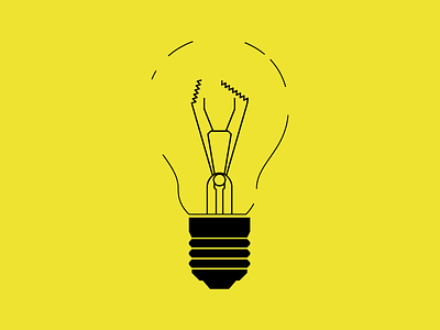 Bulb black blown illustration lightbulb lines simple yellow