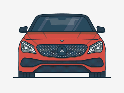 Mercedes-Benz CLA ai auto car illustration mercedes outline vector