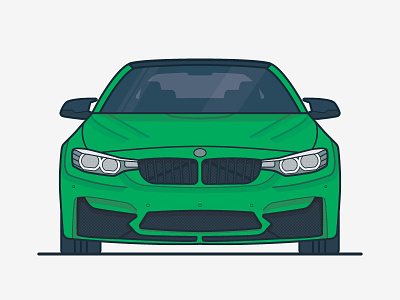 BMW M4 ai auto automobile bmw car green illustration m m4 power vector