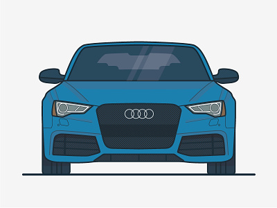 Audi RS5 audi auto automobile blue car flat illustration outline rs5 vector