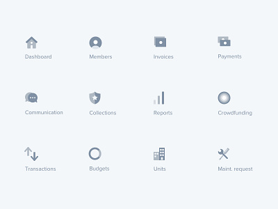 Menu icons – Finance web application app branding icon identity illustration illustrator interface ui web