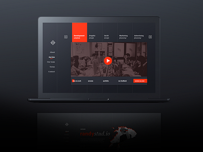 randystudio Landing Page card concept dark design desktop grid interface landing ui ux web