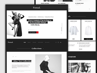 Fashion Minimalist Concept Website black clean concept desktop ecommerce fashion landing minimalist typography ui webdesign white