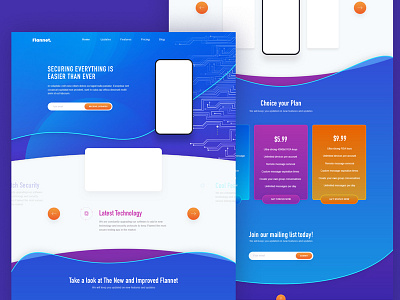 Landing Page app blockchain design gradient hero landing layout mobile parallax slack ui web