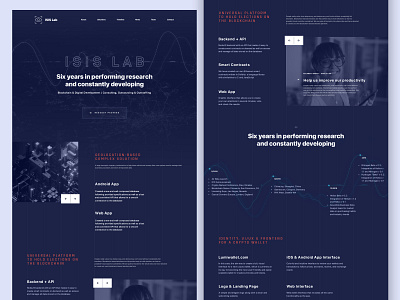 ISIS Lab - Blockchain as Service Team blockchain blockchain cryptocurrency blockchainfirm blockchaintechnology branding clean crypto dark theme grid landing portfolio trend typogaphy ui ux web webdesign website