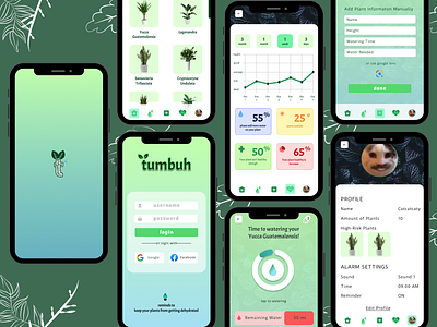 UI Mobile App Design for Watering Plants Reminder App