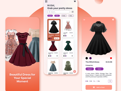 Dress Store Mobile App Design app design figma mobile store ui uiux userinterface