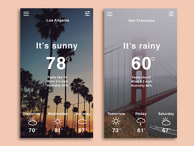 Weather App Concept concept daily ui interaction design ui user experience user interface ux visual design weather app