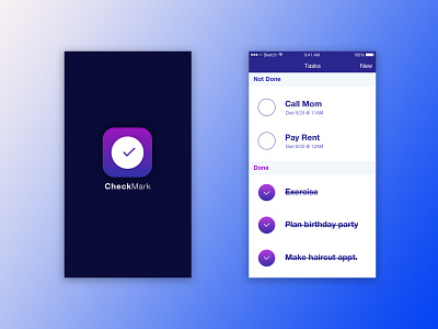 Checkmark: To do list app app design concept design ui ui design user interface ux design visual design