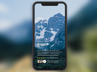 Mobile Travel App app clean colorado ios iphone landscape mobile mobile app mountain simple travel trip ui ux