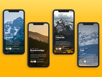 Mobile Travel App Concepts app clean colorado ios iphone landscape mobile mobile app mountain simple travel trip ui ux