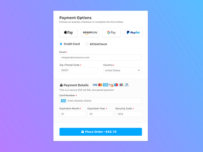 eCommerce Checkout Payment Options