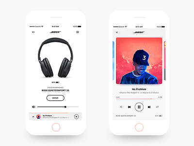 BOSE - iOS app redesign bose design headphones ios iphone music player redesign ui ux wireless