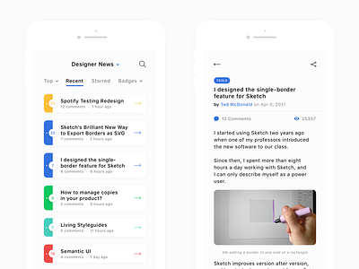 🐦 Squakers — site without thumbnail & post view app dribbble geek hype ios news portals reader squakers ui ux