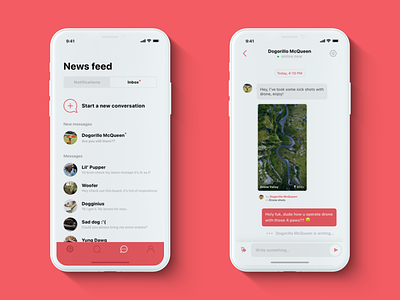 📌 Pinterest — iPhone X redesign: Inbox & Message clean ios iphone photos pinterest red ui ux white x