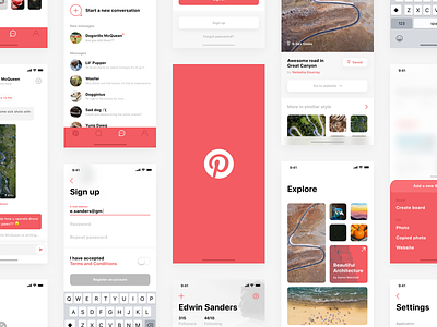 📌 Pinterest — iPhone X redesign Sketch Freebie clean free freebie ios iphone x kit mobile pinterest sketch ui