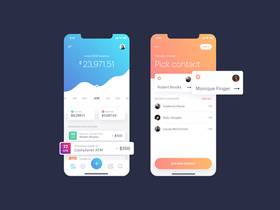 💸 PayWay - iOS App Design account app balance chart contacts dashboard design ios mobile money ui ux
