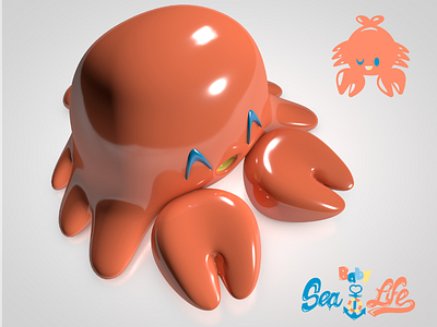 SeaLife 3d 3d character cinema4d crab cute kawaii lobster