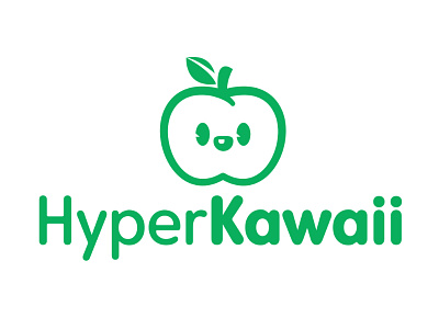 Hyperkawaii Logo apple brand cute happy kawaii logo shop type