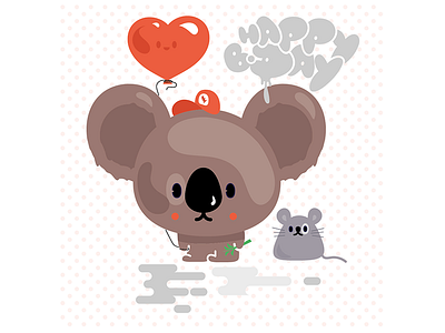 BdayKoala bday birthday character cute happy illustration koala