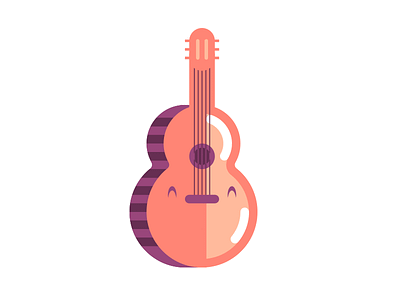 Happy Guitar character design guitar happy icon illustration music