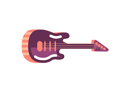 Happy E-Guitar character design guitar happy icon illustration music