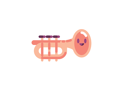 HappyTrumpet character happy icon instrument music trumpet vector