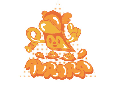 Powerplopp bubble graffiti illustration mascot orange vector