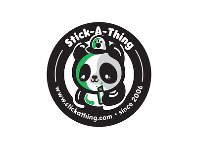 S.A.T Panda badge black cute gray green logo marker panda stickathing sticker streetart vector