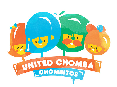United Chomba chomba colourful funky happy kawaii sat stickathing vector