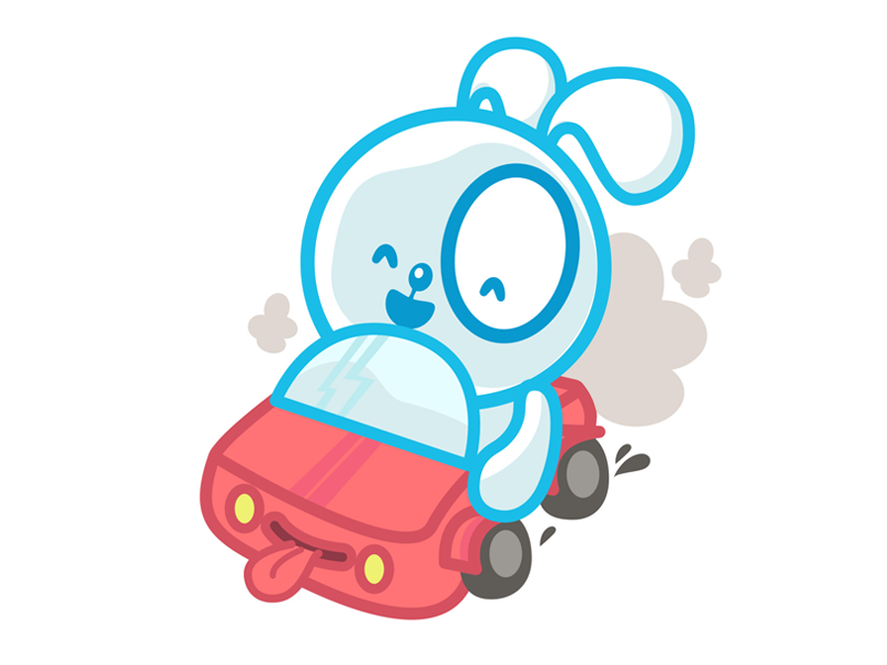 Car Banni Mood sticker sweet character kawaii bunny car mood sticker